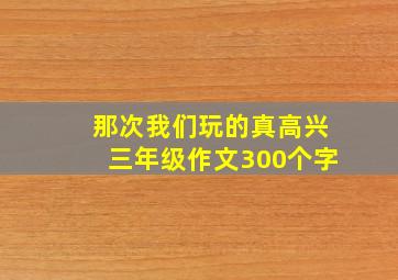 那次我们玩的真高兴三年级作文300个字