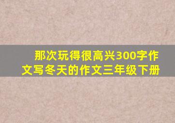 那次玩得很高兴300字作文写冬天的作文三年级下册