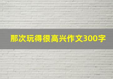 那次玩得很高兴作文300字