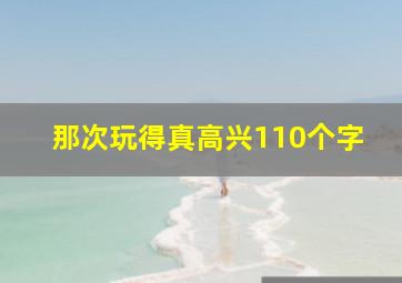 那次玩得真高兴110个字