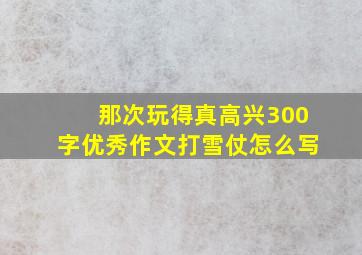 那次玩得真高兴300字优秀作文打雪仗怎么写