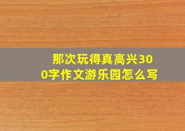 那次玩得真高兴300字作文游乐园怎么写