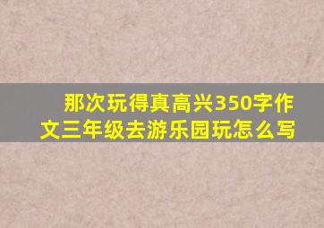 那次玩得真高兴350字作文三年级去游乐园玩怎么写