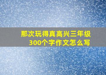 那次玩得真高兴三年级300个字作文怎么写