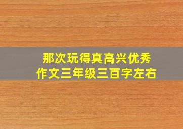 那次玩得真高兴优秀作文三年级三百字左右