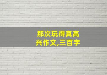 那次玩得真高兴作文,三百字