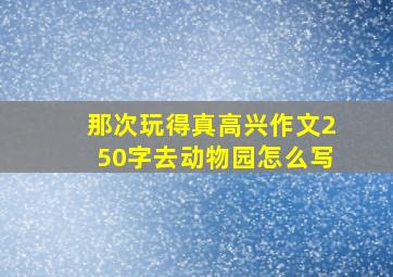 那次玩得真高兴作文250字去动物园怎么写