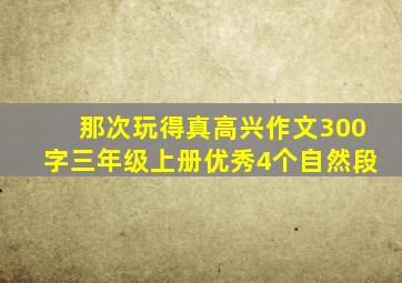 那次玩得真高兴作文300字三年级上册优秀4个自然段