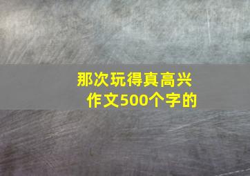 那次玩得真高兴作文500个字的