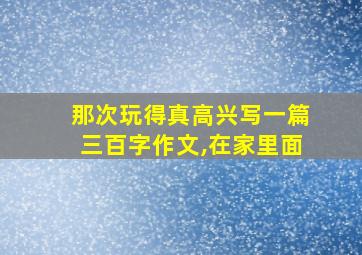 那次玩得真高兴写一篇三百字作文,在家里面