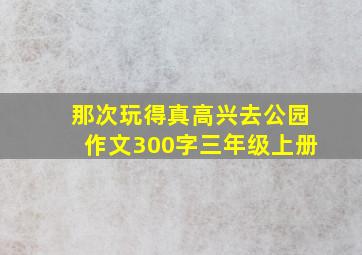 那次玩得真高兴去公园作文300字三年级上册