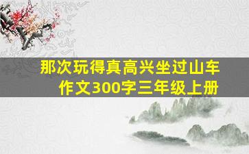 那次玩得真高兴坐过山车作文300字三年级上册