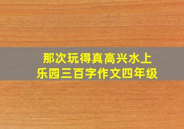 那次玩得真高兴水上乐园三百字作文四年级