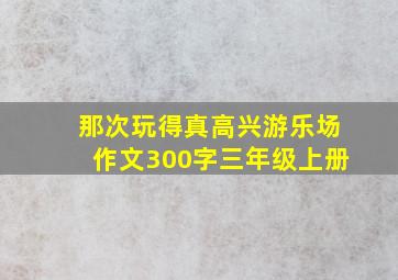 那次玩得真高兴游乐场作文300字三年级上册