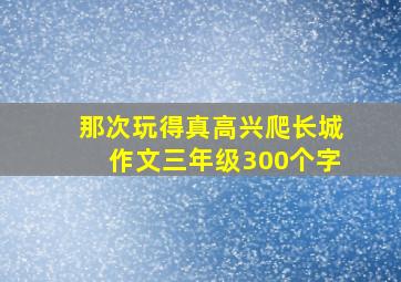 那次玩得真高兴爬长城作文三年级300个字