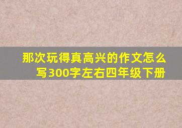 那次玩得真高兴的作文怎么写300字左右四年级下册