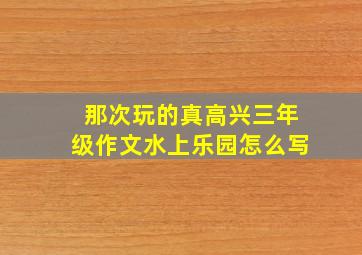 那次玩的真高兴三年级作文水上乐园怎么写