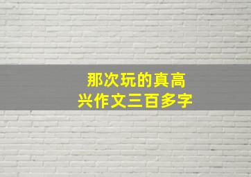 那次玩的真高兴作文三百多字