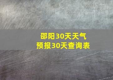 邵阳30天天气预报30天查询表