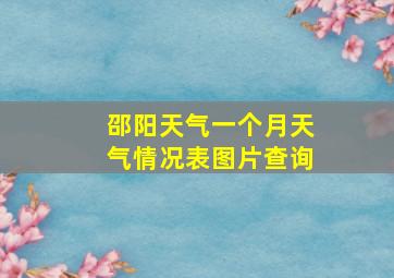 邵阳天气一个月天气情况表图片查询