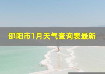 邵阳市1月天气查询表最新