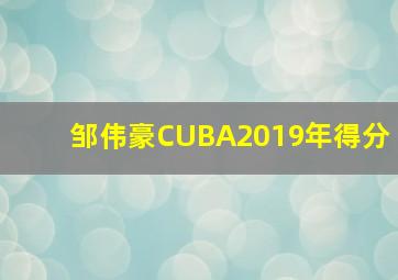 邹伟豪CUBA2019年得分