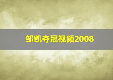 邹凯夺冠视频2008