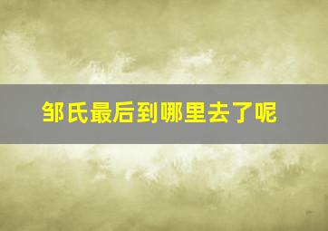 邹氏最后到哪里去了呢