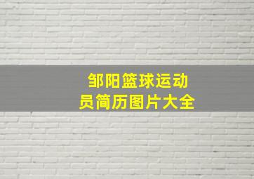 邹阳篮球运动员简历图片大全