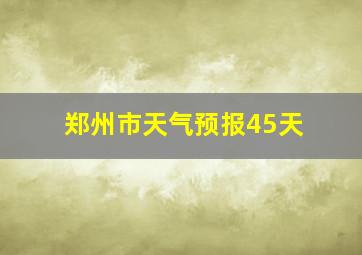 郑州市天气预报45天