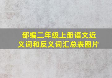 部编二年级上册语文近义词和反义词汇总表图片