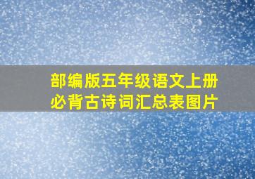 部编版五年级语文上册必背古诗词汇总表图片