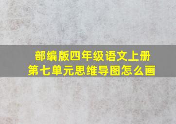 部编版四年级语文上册第七单元思维导图怎么画