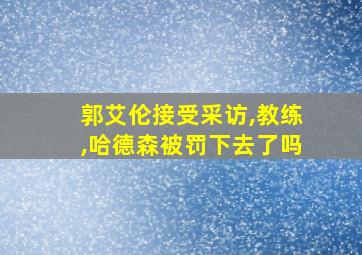 郭艾伦接受采访,教练,哈德森被罚下去了吗