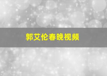 郭艾伦春晚视频