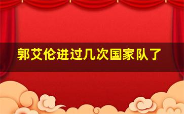 郭艾伦进过几次国家队了