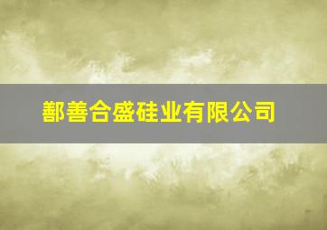 鄯善合盛硅业有限公司