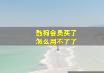 酷狗会员买了怎么用不了了