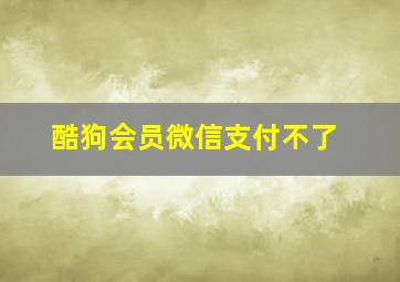 酷狗会员微信支付不了