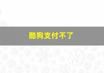 酷狗支付不了