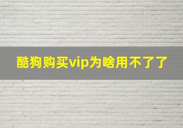 酷狗购买vip为啥用不了了