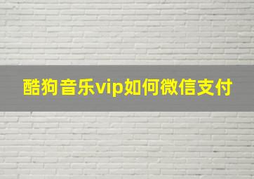 酷狗音乐vip如何微信支付