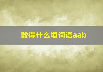 酸得什么填词语aab