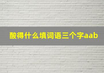 酸得什么填词语三个字aab