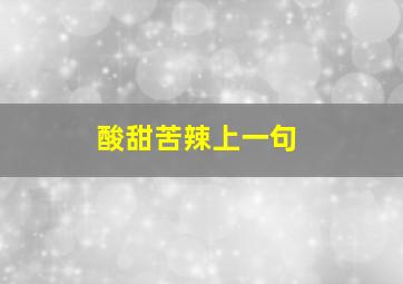 酸甜苦辣上一句