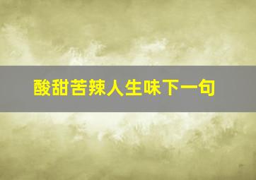 酸甜苦辣人生味下一句