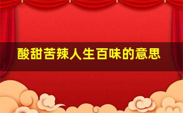 酸甜苦辣人生百味的意思