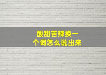 酸甜苦辣换一个词怎么说出来