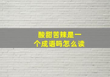 酸甜苦辣是一个成语吗怎么读