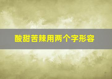 酸甜苦辣用两个字形容